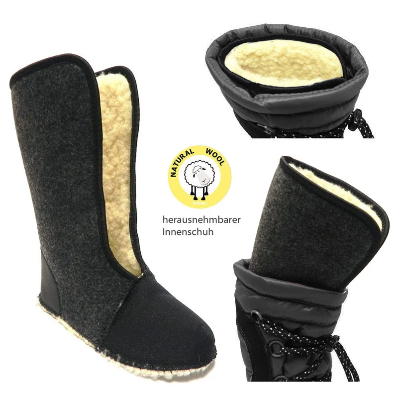 DEMAR Winterstiefel Winterschuhe mit WOLLE gefüttert SAMANTA