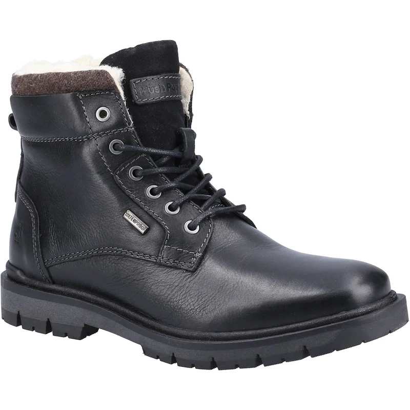 Hush Puppies Herren-Patrick-Lederstiefeletten – Schwarz