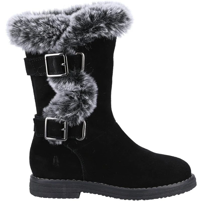 Hush Puppies Megan Wildlederstiefel für Mädchen – Schwarz