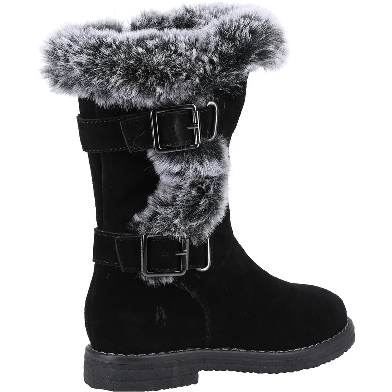 Hush Puppies Megan Wildlederstiefel für Mädchen – Schwarz