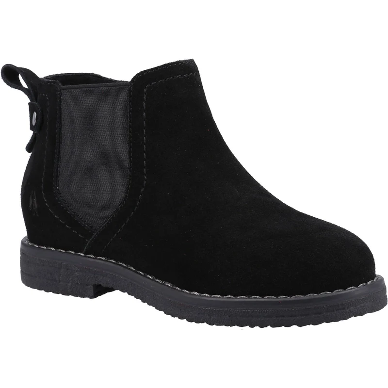 Hush Puppies Maddy Wildleder-Stiefelette für Mädchen – Schwarz