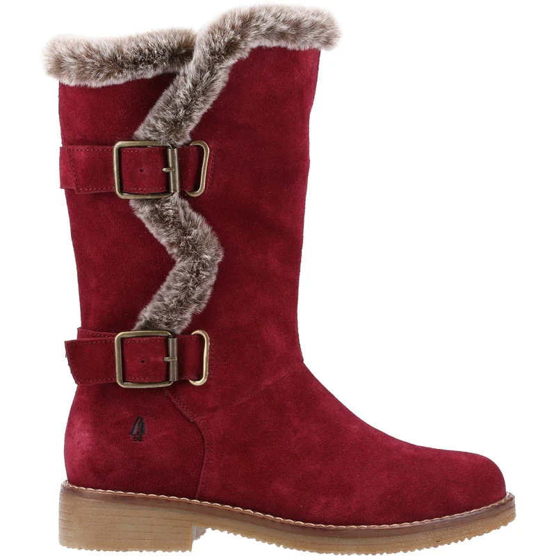 Hush Puppies Megan Wildleder-Mittelstiefel für Damen – Dunkelrot