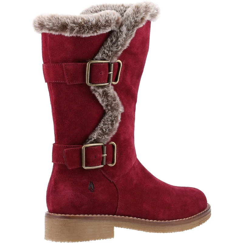Hush Puppies Megan Wildleder-Mittelstiefel für Damen – Dunkelrot
