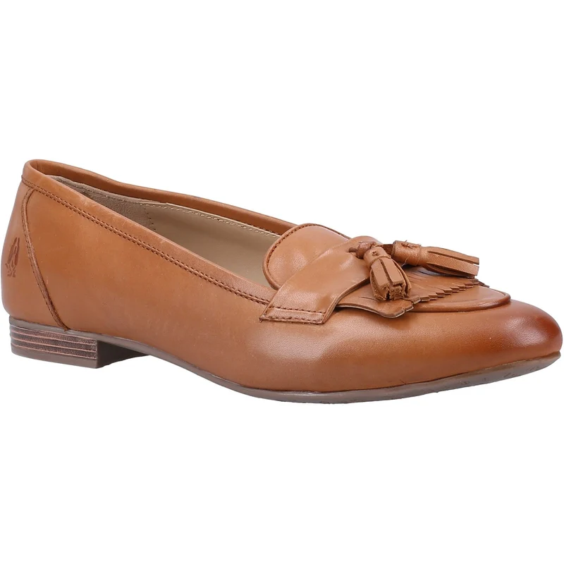 Hush Puppies Damen-Loafer „Marissa“ aus Leder mit Quasten – Hellbraun