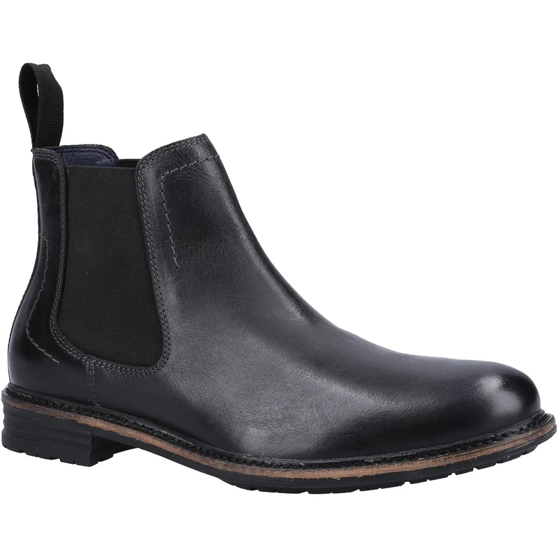 Hush Puppies Justin Leather Herren Chelsea Stiefel - Schwarz