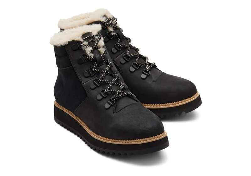 TOMS Damen-Stiefelette aus Mojave-Leder – Schwarz