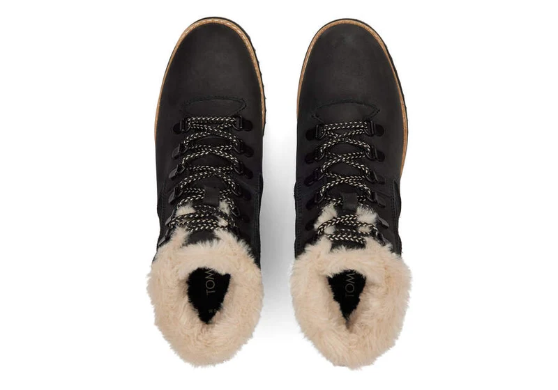TOMS Damen-Stiefelette aus Mojave-Leder – Schwarz