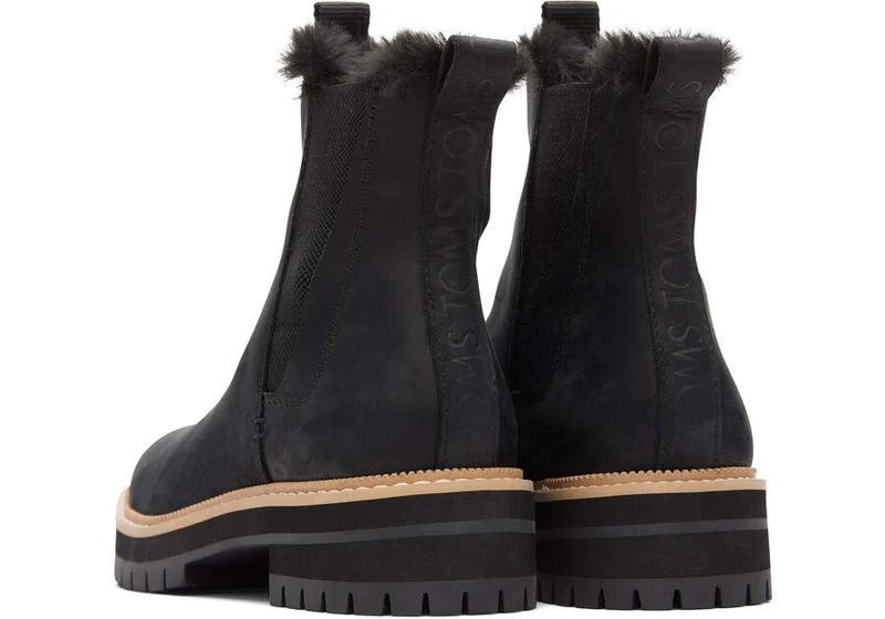 TOMS Damen Dakota Lederstiefelette - Schwarz
