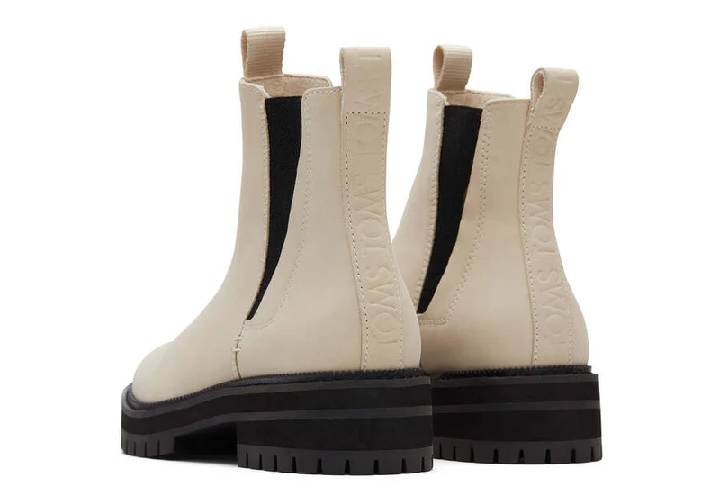 TOMS Damen-Stiefelette Dakota aus Leder – Beige