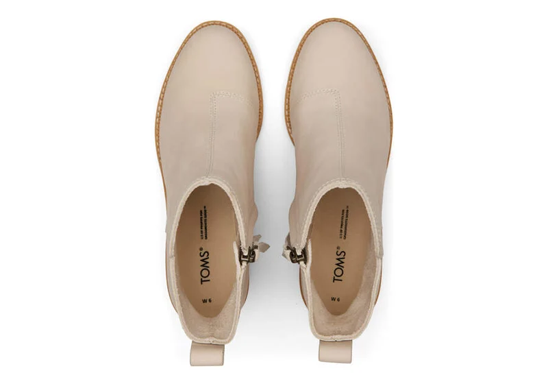 TOMS Damen-Stiefelette „Marina“ aus Leder – Beige