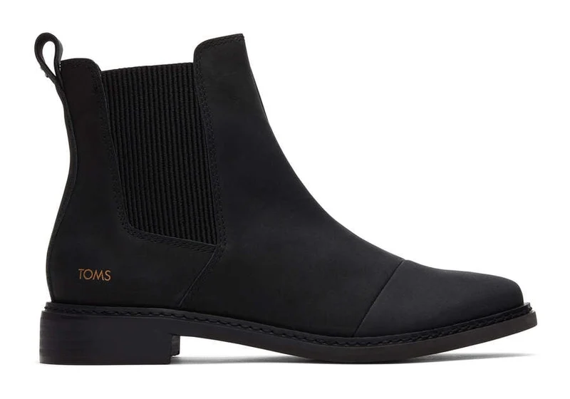 TOMS Damen-Stiefelette „Charlie“ aus Leder – Schwarz