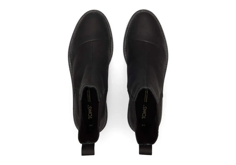 TOMS Damen-Stiefelette „Charlie“ aus Leder – Schwarz