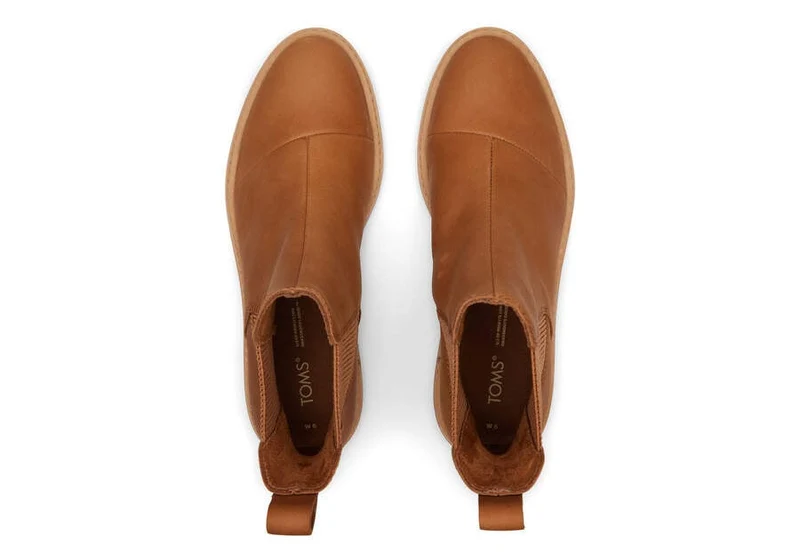 TOMS Damen-Stiefelette „Charlie“ aus Leder – Braun