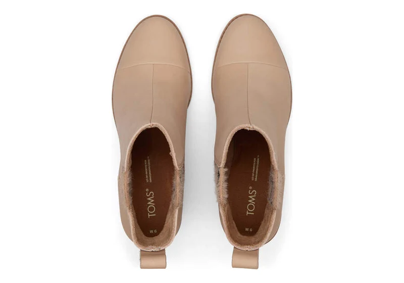 TOMS Damen Everly Lederstiefelette – Sand