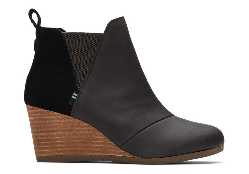 TOMS Damen Kelsey Lederstiefelette - Schwarz