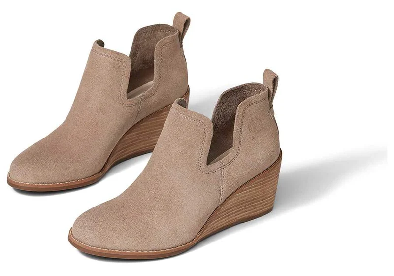 TOMS Kallie-Stiefel aus Wildleder für Damen – Taupe
