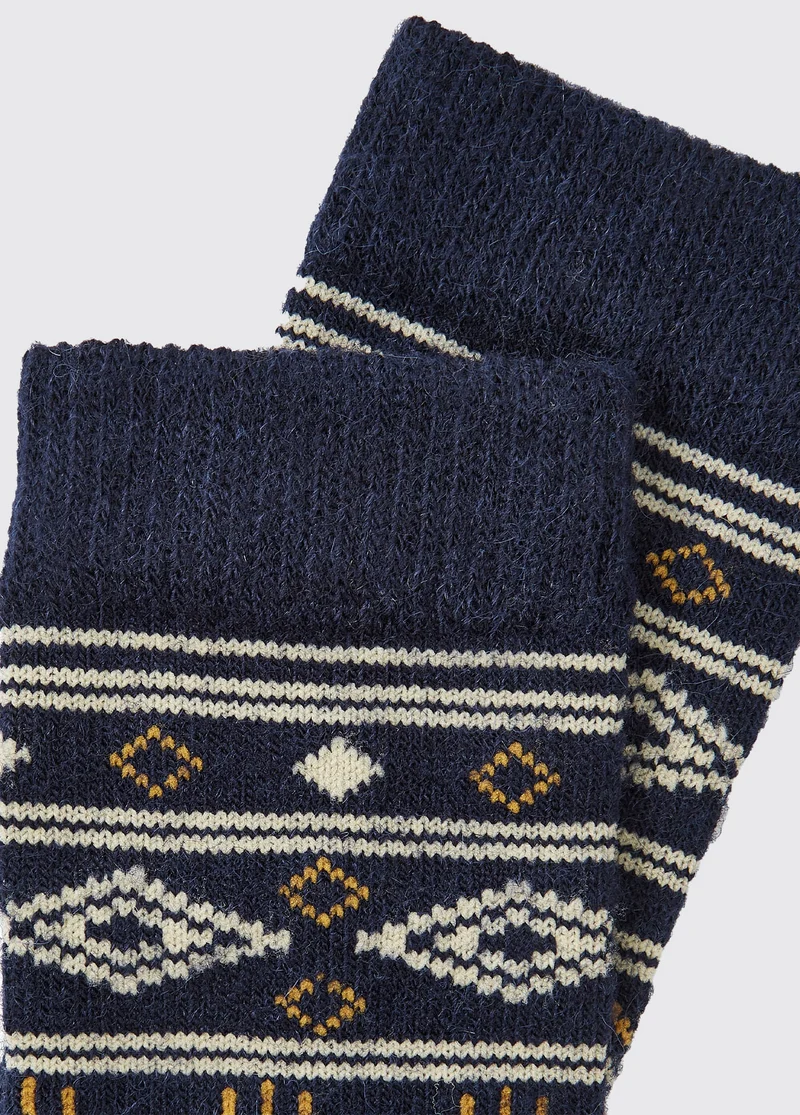 Rolestown Fair Isle Alpaka Socken - Navy