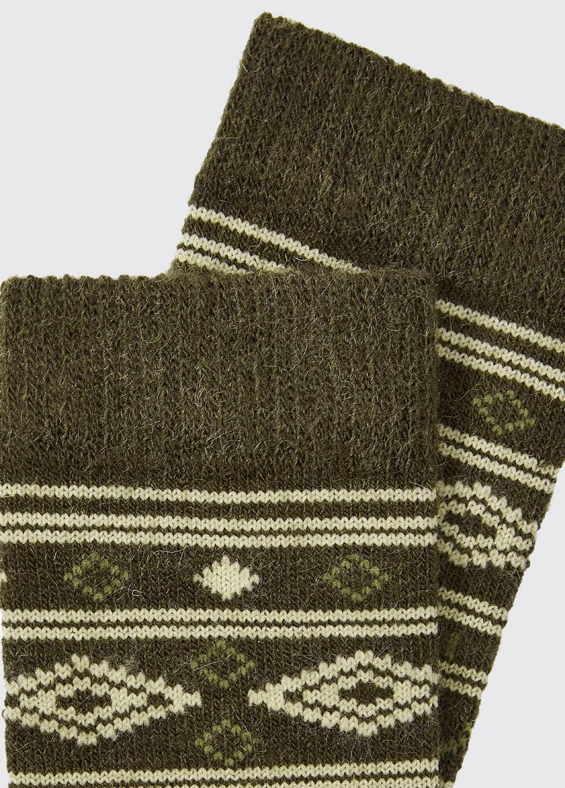 Rolestown Fair Isle Alpaka Socken - Olive