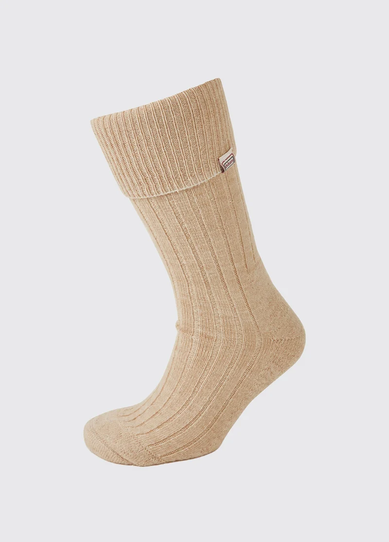 Alpaka knielange Socken - Oat
