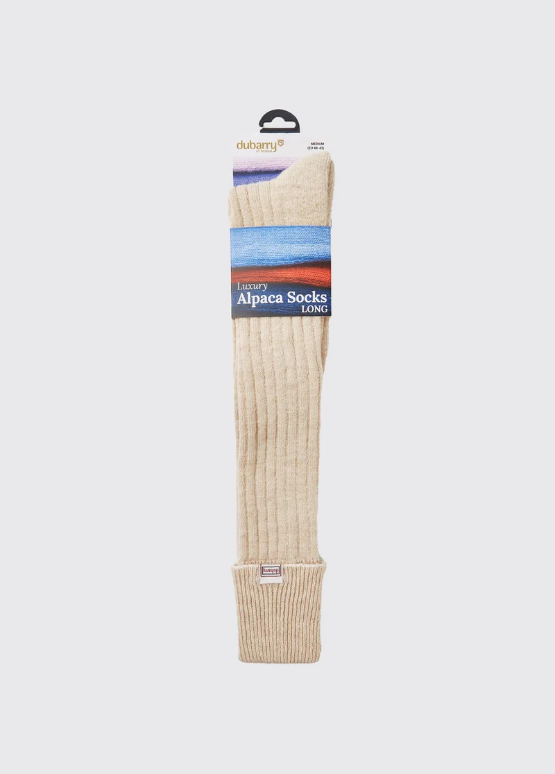 Alpaka knielange Socken - Oat