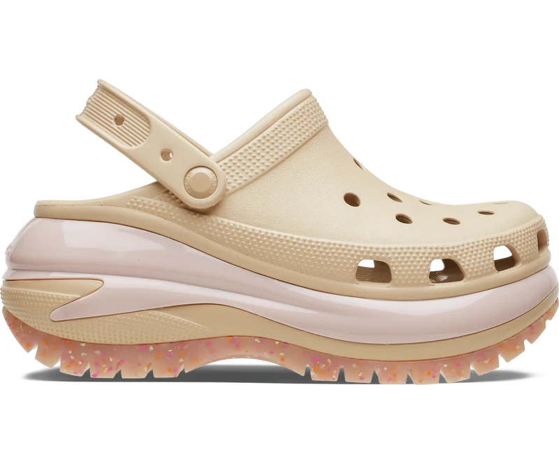 Crocs Unisex Classic Mega Crush Clog – Chai / Multi
