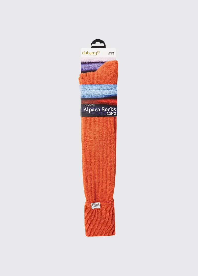 Alpaka knielange Socken - Terracotta