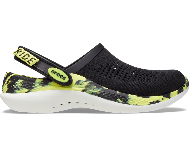Crocs Unisex Literide 360 ​​Marbled Clog – Schwarz