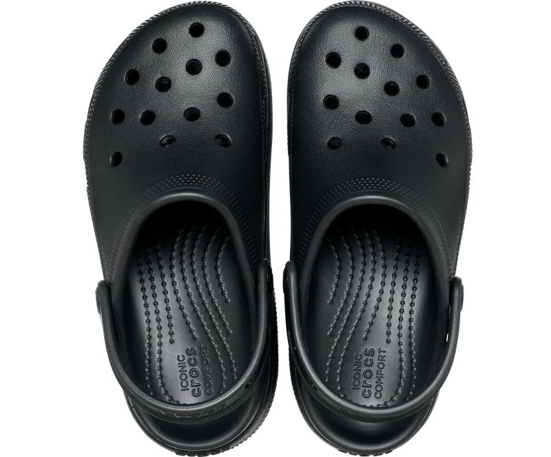 Crocs Klassischer Cutie-Plateau-Clog für Kinder – Schwarz