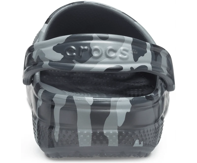 Crocs Klassischer, bedruckter Unisex-Camouflage-Clog – Schiefergrau / Multi
