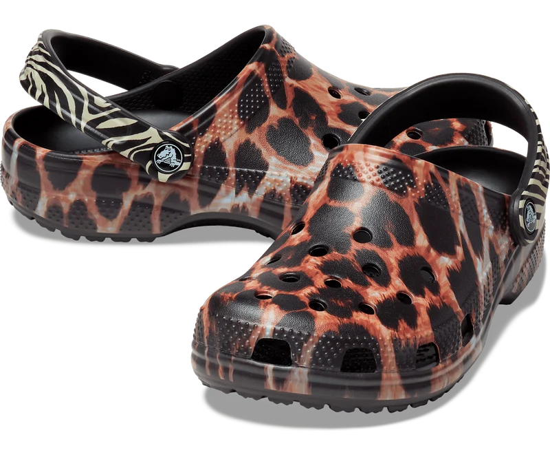 Crocs Unisex Classic Animal Remix Clog – Schwarz / Multi