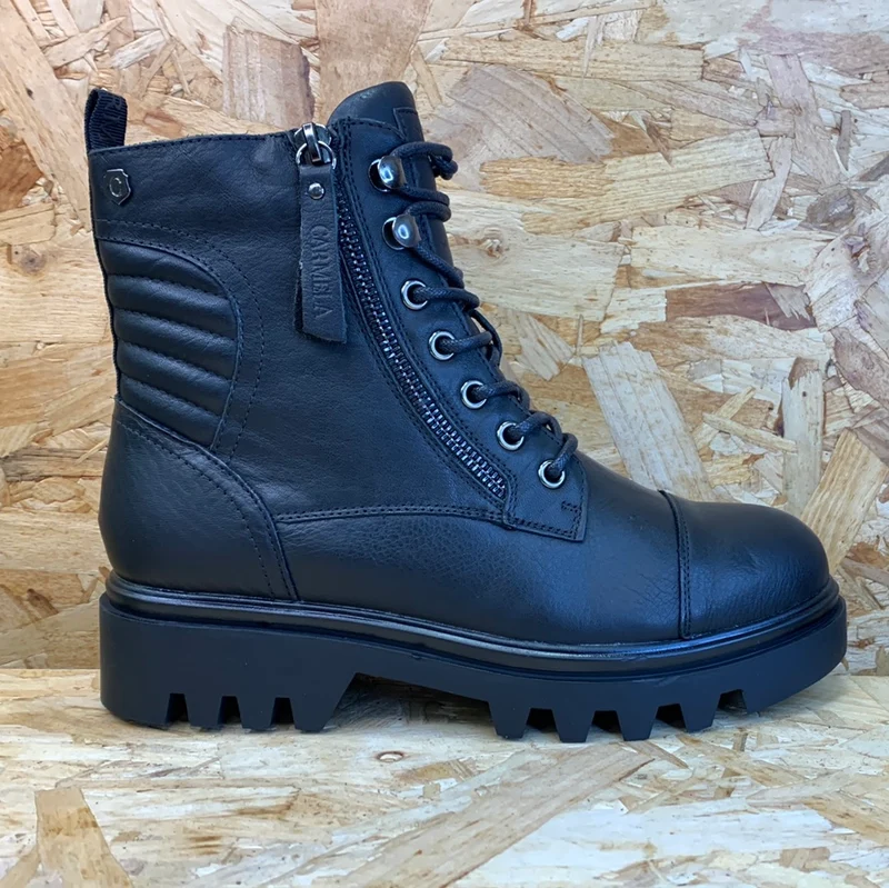 Carmela Modische Damen-Stiefelette aus Leder – Schwarz
