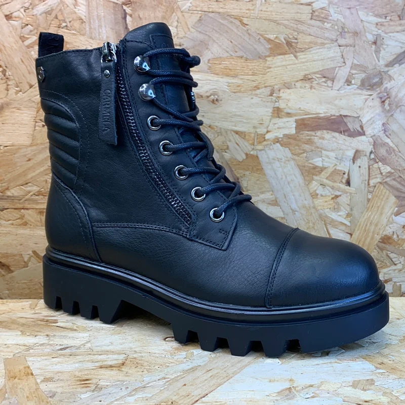 Carmela Modische Damen-Stiefelette aus Leder – Schwarz