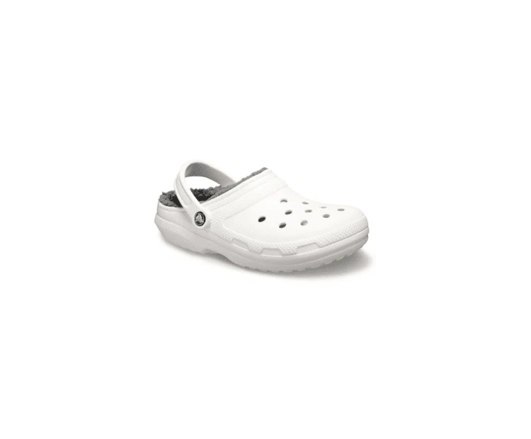 Crocs Unisex-Klassiker Lined Clog - Weiß / Grau