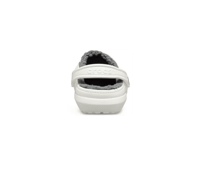 Crocs Unisex-Klassiker Lined Clog - Weiß / Grau