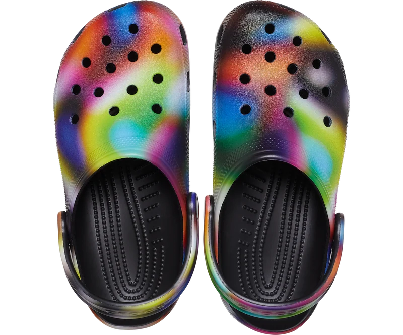 Crocs Unisex Classic Solarized Clog – Schwarz / Multi