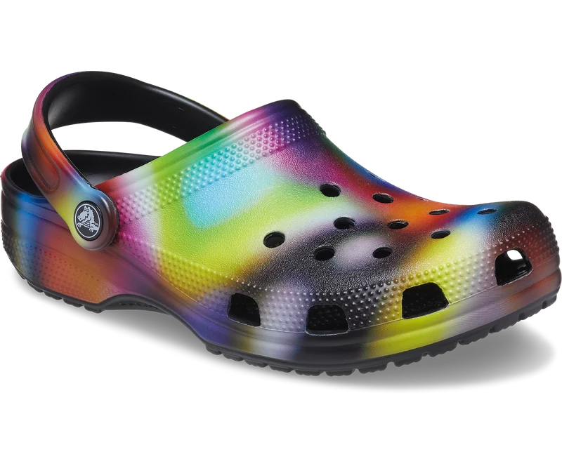 Crocs Unisex Classic Solarized Clog – Schwarz / Multi