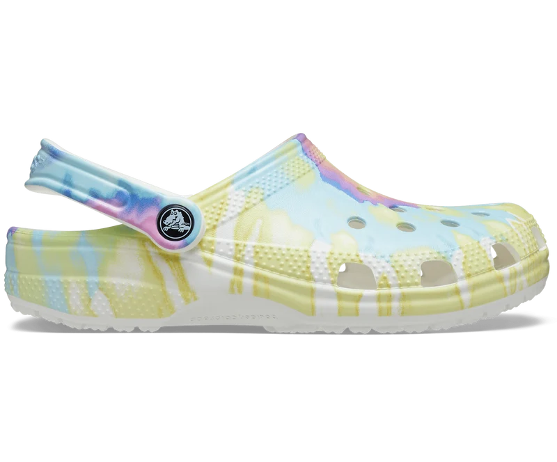Crocs Unisex Classic Tie Dye Graphic Clog – Weiß / Mehrfarbig