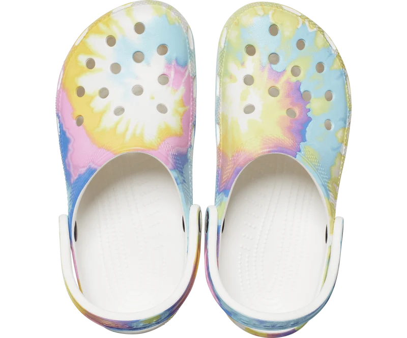 Crocs Unisex Classic Tie Dye Graphic Clog – Weiß / Mehrfarbig