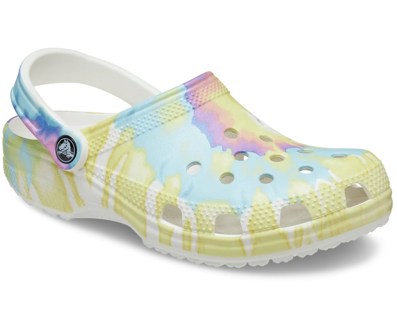 Crocs Unisex Classic Tie Dye Graphic Clog – Weiß / Mehrfarbig