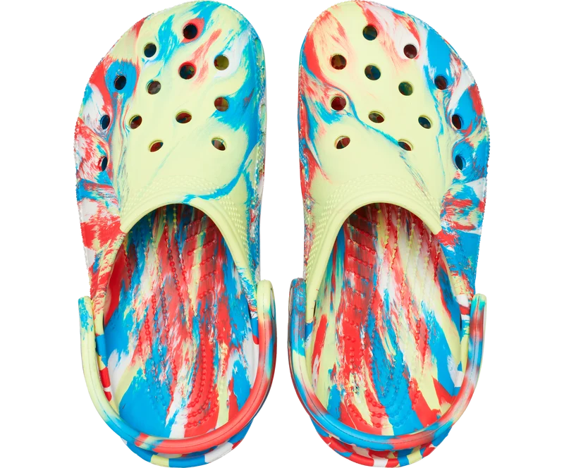 Crocs Klassischer Unisex-Marmor-Clog – Schwefel