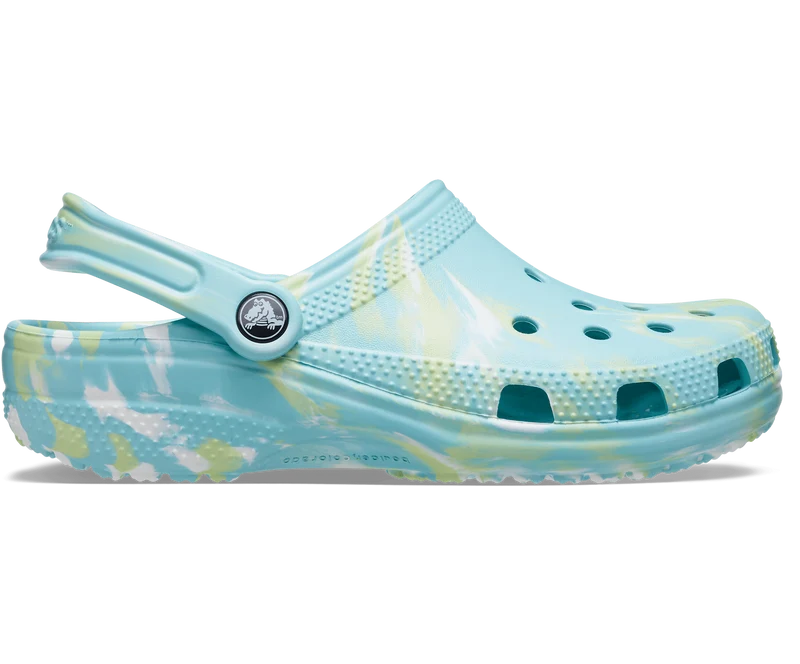 Crocs Klassischer Unisex-Marmor-Clog – Pure Water