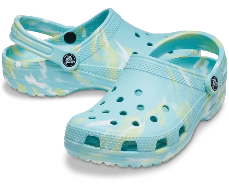Crocs Klassischer Unisex-Marmor-Clog – Pure Water