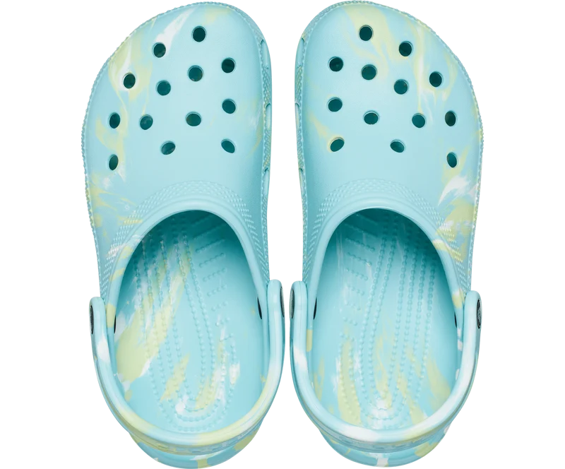 Crocs Klassischer Unisex-Marmor-Clog – Pure Water