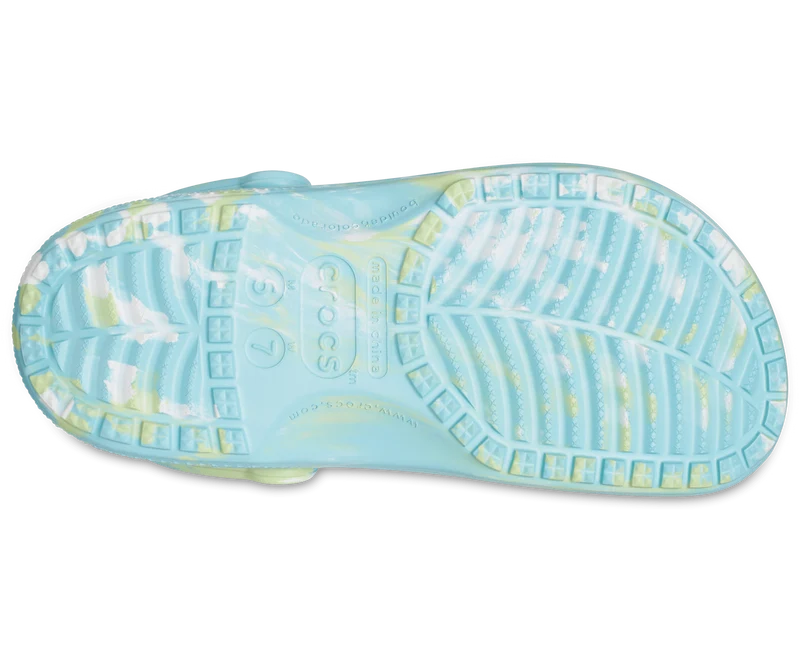Crocs Klassischer Unisex-Marmor-Clog – Pure Water