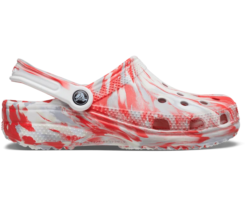 Crocs Klassischer Unisex-Clog aus Marmor – Flame