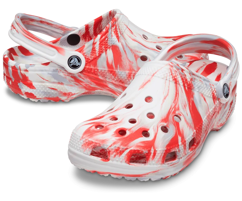 Crocs Klassischer Unisex-Clog aus Marmor – Flame