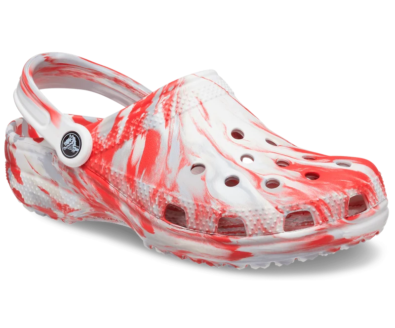 Crocs Klassischer Unisex-Clog aus Marmor – Flame