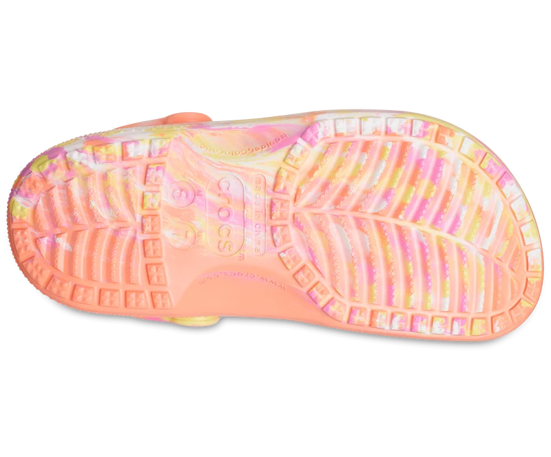 Crocs Klassischer Unisex-Clog aus Marmor – Papaya