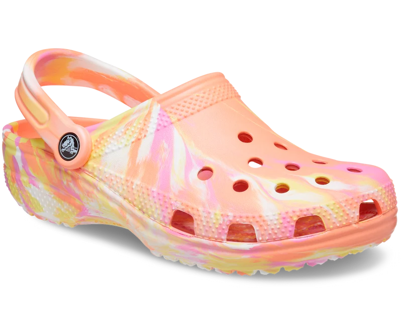 Crocs Klassischer Unisex-Clog aus Marmor – Papaya