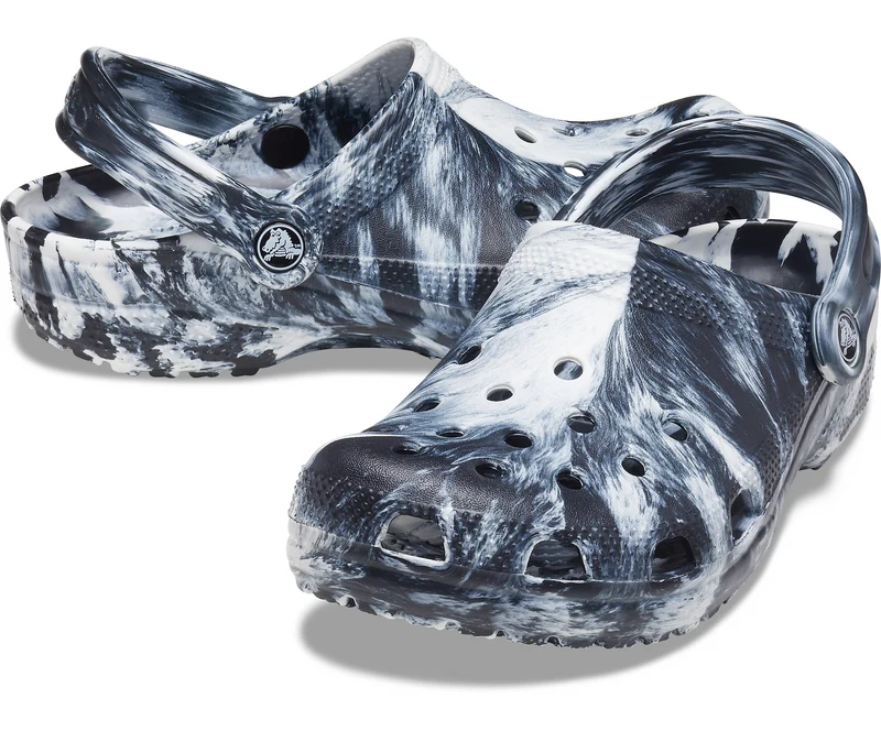 Crocs Unisex Classic Marmor-Clog – Schwarz